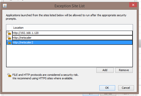 Java - Exception Site List